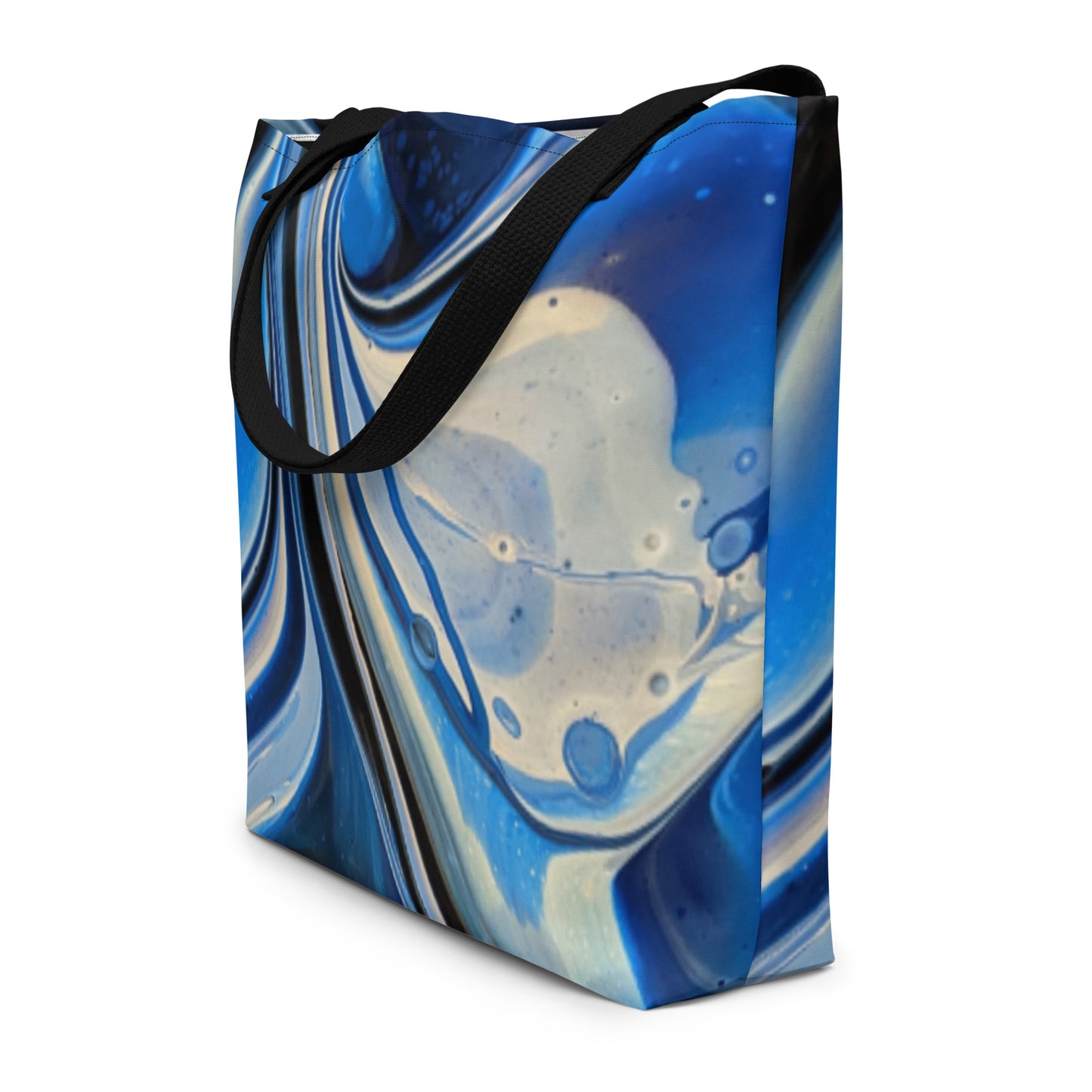 Large Blue Ribbon Tote Bag